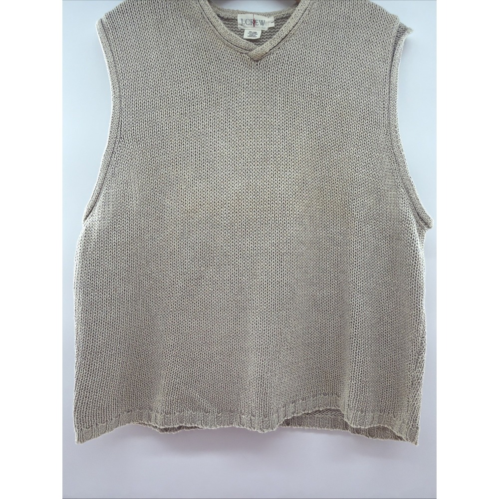 J Crew VTG Textured Sleeveless Sweater womens sz L beach coastal preppy nautical - Picture 4 of 8